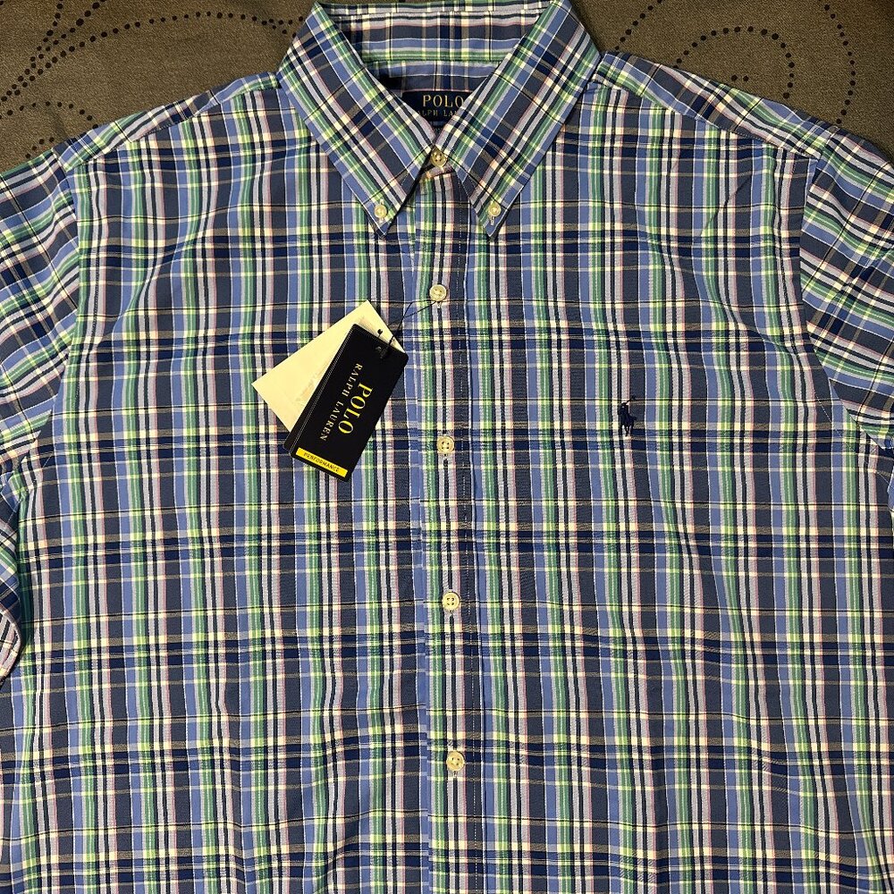 RALPH LAUREN PERFORMANCE CLASSIC FIT BUTTON DOWN S/S SHIRT SIZE XL MEN $125.00